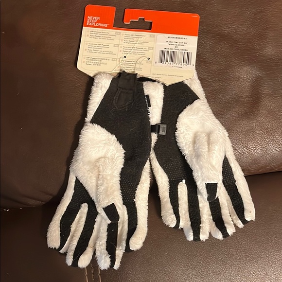 The North Face White and Gray Thermal Gloves for Cold Weather - Picture 2 of 2